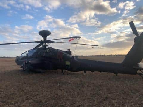 Another image of the grounded Apache from Olly Waite, of Heckington.