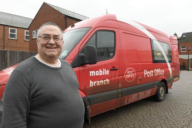 Mobile Post Office in Sleaford, parked at Riverside Precinct. Sub Post Master Andrew Jones. EMN-200224-104343001