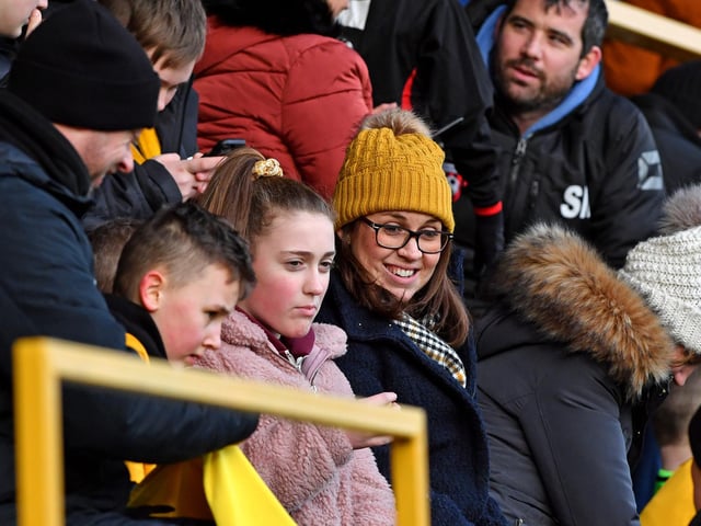 Fans watch Boston United v Telford. Photo: John Aron