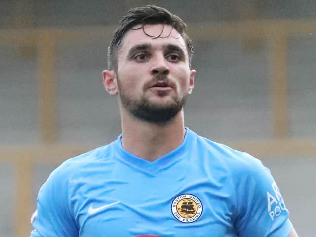 Pilgrims midfielder Tom Platt.