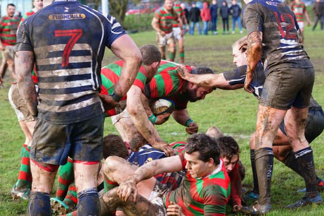 Pete Southwell drives to the line for Rasen's third try. Picture: Jon Staves EMN-200203-095326002