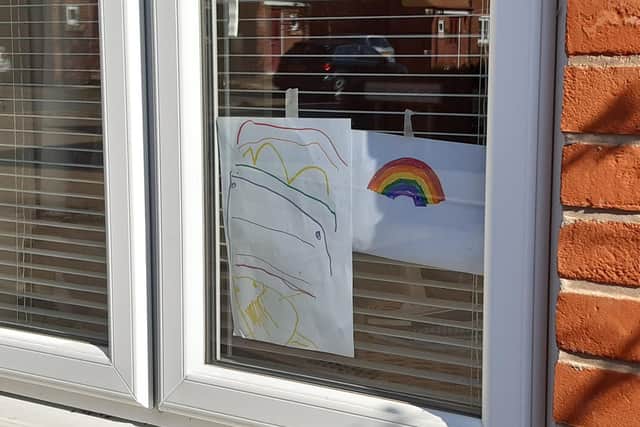 Rainbow pictures are appearing in many house windows to spread a message of hope during the coronavirus crisis.
