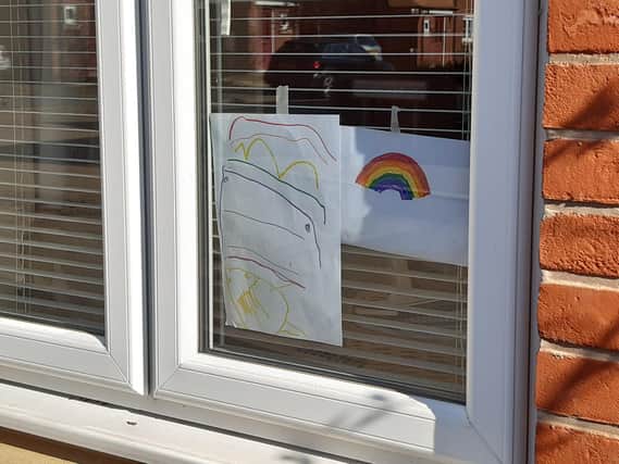 Rainbow pictures are appearing in many house windows to spread a message of hope during the coronavirus crisis.