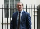 Foreign Secretary Dominic Raab leaving No 10 Downing Street, after a media briefing in Downing Street, London, on coronavirus (COVID-19). London. Photo: PA