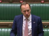 Health Secretary Matt Hancock makes a statement on Covid-19 in the House of Commons, London, confirming local lockdown restrictions will be introduced in Northumberland, North Tyneside, South Tyneside, Newcastle-upon-Tyne, Gateshead, Sunderland and County Durham. Photo: PA
