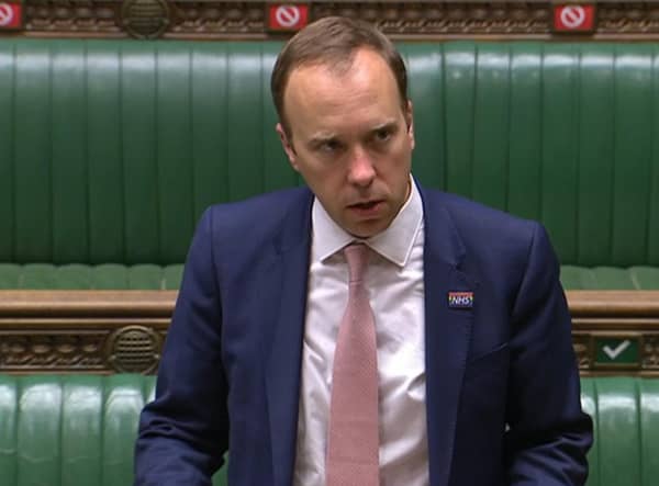 Health Secretary Matt Hancock makes a statement on Covid-19 in the House of Commons, London, confirming local lockdown restrictions will be introduced in Northumberland, North Tyneside, South Tyneside, Newcastle-upon-Tyne, Gateshead, Sunderland and County Durham. Photo: PA