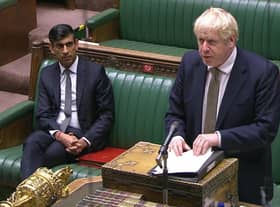 Prime Minister Boris Johnson making a statement in the House of Commons in London, setting out a new three-tier system of controls for coronavirus in England. Photo: PA