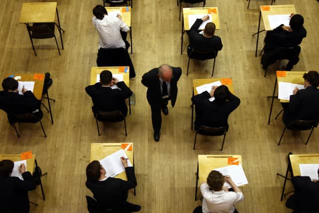 File photo of a general view of pupils sitting an exam. Most A-level and GCSE exams in England will be delayed by three weeks next year due to the pandemic, Education Secretary Gavin Williamson has confirmed. Photo: PA