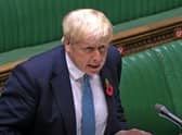 Boris Johnson speaking in the Commons. Photo: PA