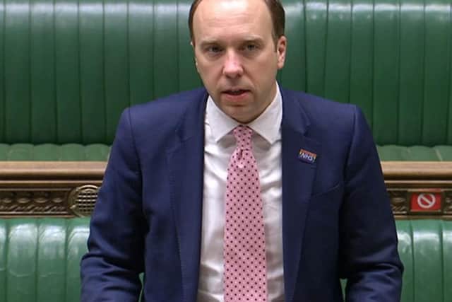 Matt Hancock addresses the Commons. Photo: PA