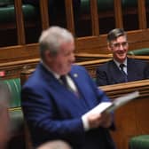 Handout photo issued by UK Parliament of Leader of the House of Commons Jacob Rees-Mogg during the debate in the House of Commons on the EU (Future Relationship) Bill. Photo: UK Parliament/Jessica Taylor