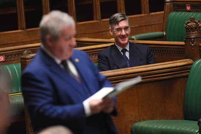 Handout photo issued by UK Parliament of Leader of the House of Commons Jacob Rees-Mogg during the debate in the House of Commons on the EU (Future Relationship) Bill. Photo: UK Parliament/Jessica Taylor