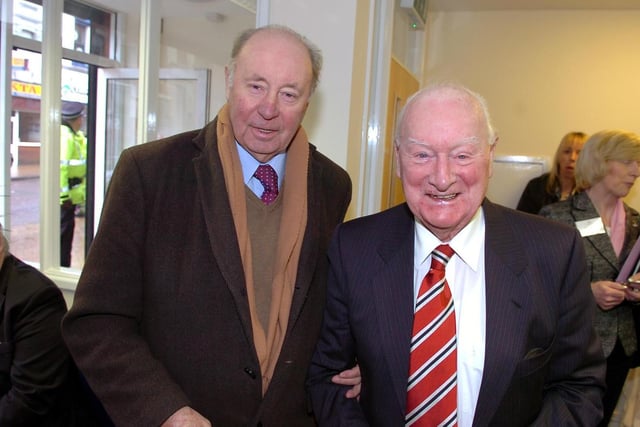 Sir Tom with late North End owner Trevor Hemmings