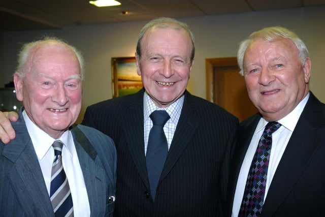 Sir Tom Finney with Jimmy Armfield and Tommy Docherty