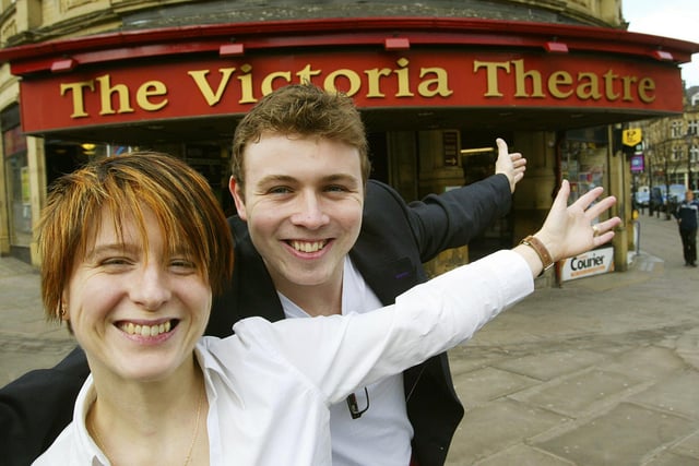 Victoria Theatre marketing officer Emma Booth and Coronation Street actor Tom Hudson, promoting the One Night Only variety performance back in 2009.