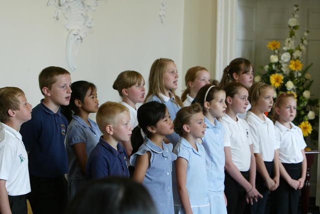 West Vale Primary School choir Happy Songsters performing at citizenship ceremony at Somerset House, Halifax back in 2009.