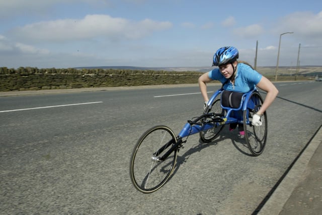 Hannah Cockroft with her new racing wheelchair back in 2009.