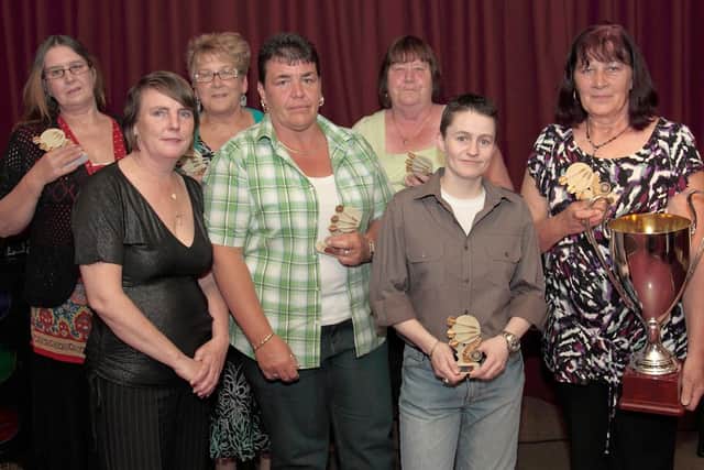 Working Man's Club Boozers. Pictured (from left, back) are Leah Groom, Heather Oldaker, Ann Quinn, captain Linda Betts (front) Mary McDermot, Leanne Hall, and Jo Dand.