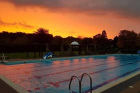 The outdoor swimming pool at Jubilee Park, Woodhall Spa.