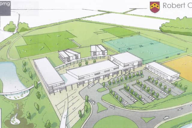 An artist's impression of how the new grammar school site may look. EMN-200629-190633001