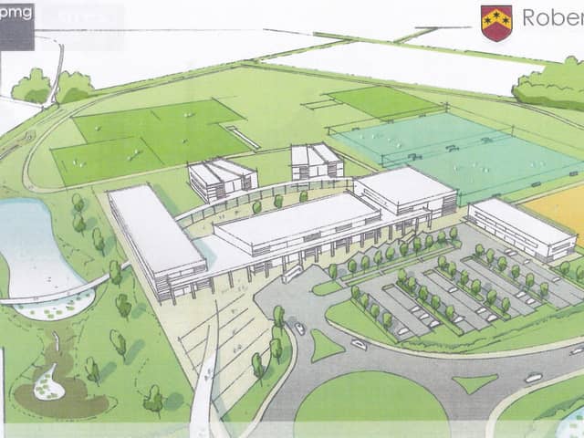 An artist's  impression of how the new grammar school site may look. EMN-200629-190633001