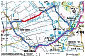 The diversion route for the B1191 Martin South Drove roadworks.