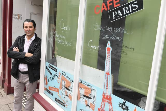 Mayor Anton Dani outside his business Cafe de Paris