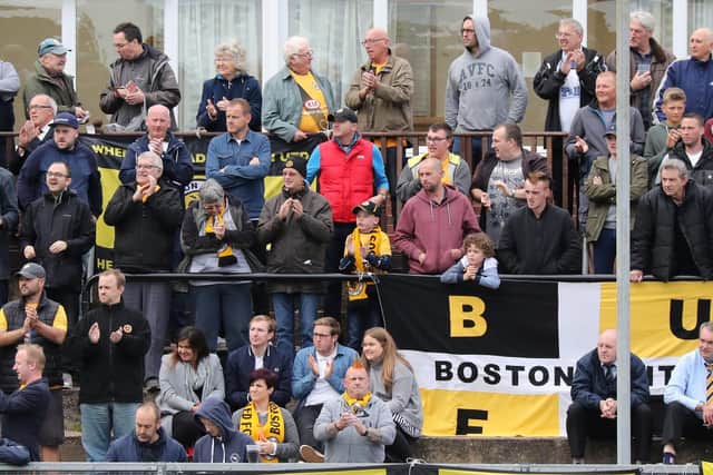 Newton joins the fans at an FA Cup clash at AFC Mansfield.Photo: Eric Brown