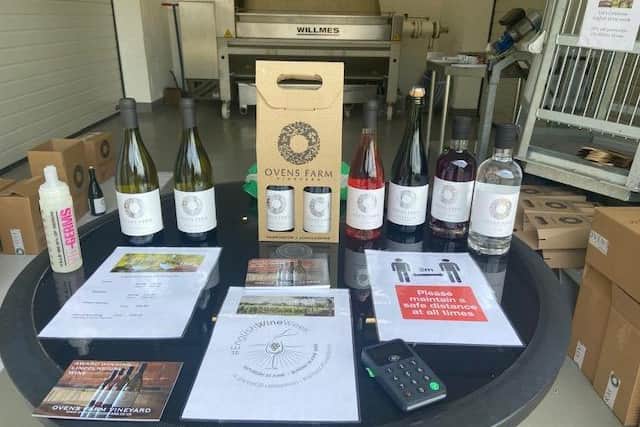 A selection of wine and gin on sale during English Wine Week.