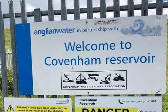 A sign at the entrance of Covenham Reservoir. (Stock image).