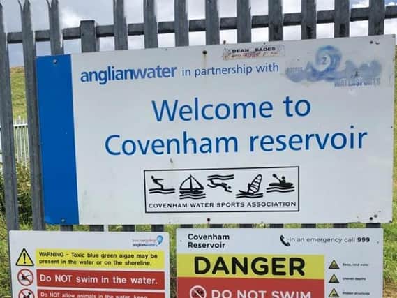 A sign at the entrance of Covenham Reservoir. (Stock image).