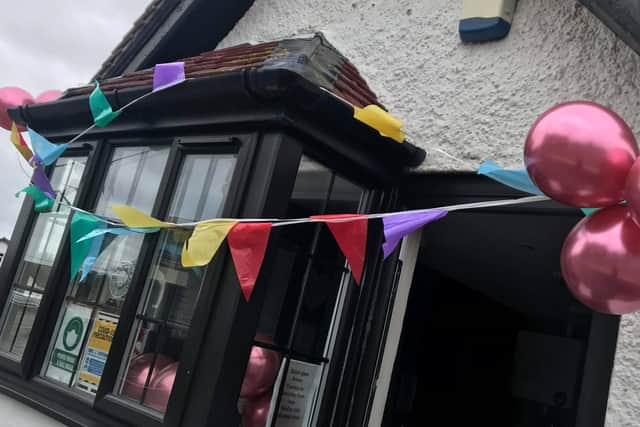 The bunting was out at Hairs and Graces salon in Chapel St Leonards to welcome back customers.