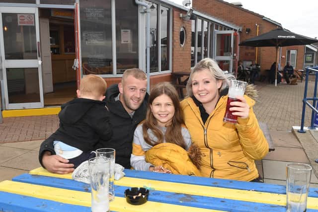 Darrain Bowler and Sophie Wheeler with Leo Bowler (3) and Summer Bowler (9) at The Dunes Complex.