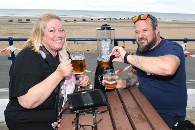 Donna and Dean Batchelor of Derby, at The Dunes Complex in Mablethorpe.