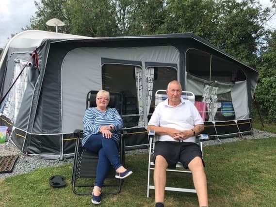 Rose and Dave Gill couldn't wait to get back into their caravan - they arrived at Burgh-le-Marsh at one minute past midnight on Saturday.
