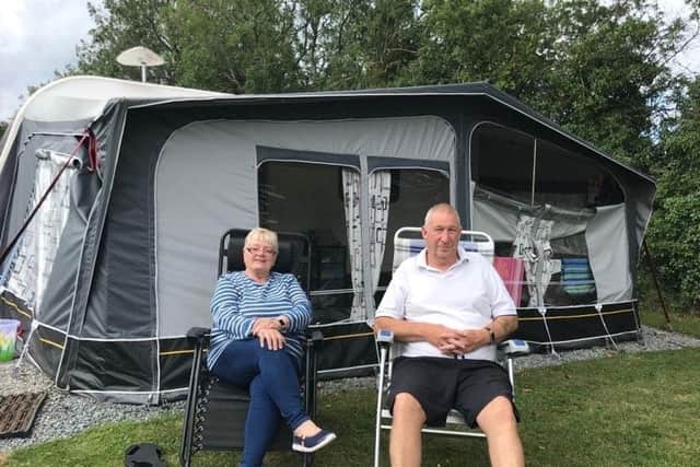 Rose and Dave Gill couldn't wait to get back into their caravan - they arrived at Burgh-le-Marsh at one minute past midnight on Saturday.