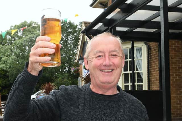 Cheers - Mike Blankett of Skegness at the Welcome Inn.