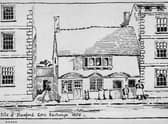 Northgate, circa 1850, with the Lion Hotel archway on right.