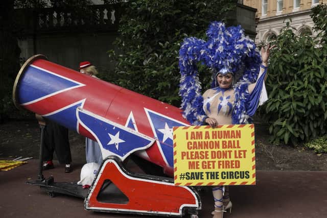 Over 50 circus performers from around the UK delivered a petition to Downing Street this week. (Photo: Jeff Moore) EMN-200907-152411001