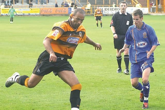 On the ball against Shrewsbury.