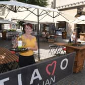 Tiamo open for alfresco dining in Sleaford Market Place. Owner Sam Paulou EMN-200713-134910001