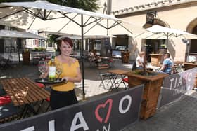 Tiamo open for alfresco dining in Sleaford Market Place. Owner Sam Paulou EMN-200713-134910001