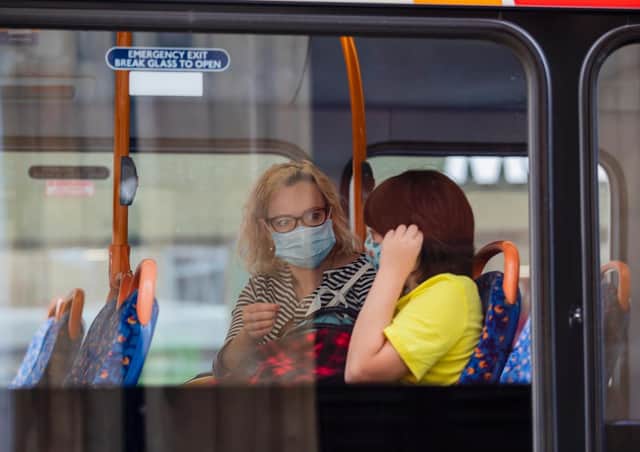 Face coverings are mandatory on buses  although there are reports of many not wearing them. Photo: Leila Coker