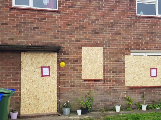The picture the police tweeted of the shut down home