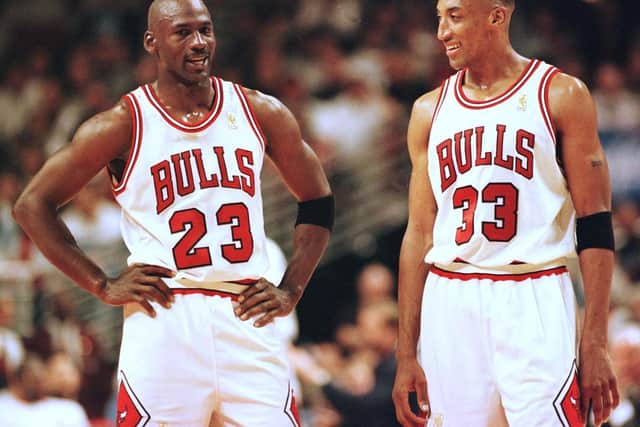 Michael Jordan and Scottie Pippen star in The Last Dance. Photo: GettyImages