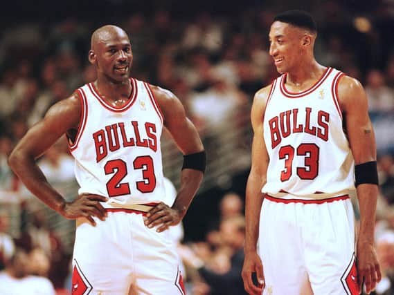 Michael Jordan and Scottie Pippen star in The Last Dance. Photo: GettyImages
