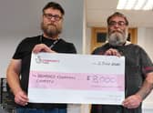 Pictured are (L-R): Rick Roberts and Mick Leyland, founders of suicide prevention charity, The Bearded Fishermen. On Monday (20th July) the charity will be opening the doors to its new community space and call centre in Gainsborough, thanks to an £8,000 grant from The National Lottery Community Fund.