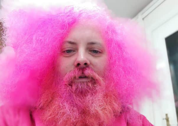 Simon Greenfield before his pink beard shave in November 2019­.