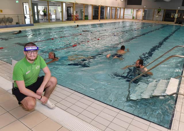 Swimming pool at Sleaford Leisure Centre re-opens to public. Duty Manager, Billy Wells. EMN-200727-100409001