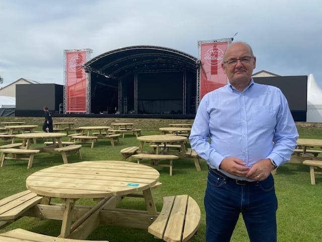 Resort director Chris Baron outside the new stage at Butlin's in Skegness.